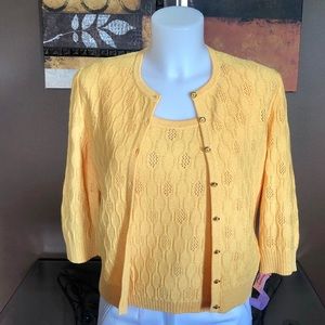 St. John Sport by MG Yellow Knit Cardigan Set
